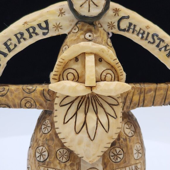 Caribou Canyon Santa Claus Figurine Merry Christmas Banner 4.5" - Picture 2 of 7